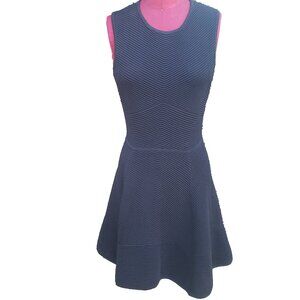 Torn by Ronny Kobo Dress Black Ribbed Knit Sleeveless Fit and Flare Large